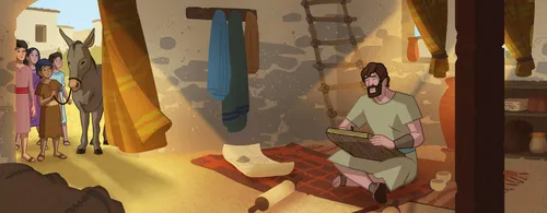 James writing a letter.