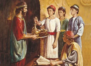 Daniel refusing the king’s meat and wine