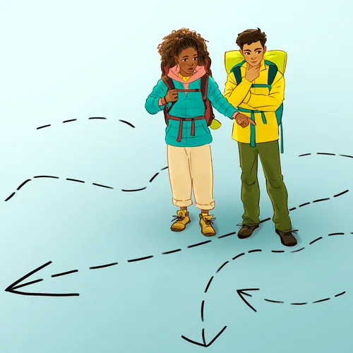 young woman and young man