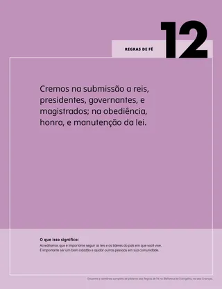 Pôster das Regras de Fé