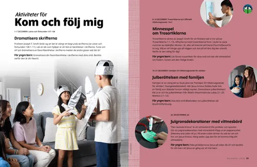 Pdf-sida av ett barns händer som färglägger en pappersprydnad.