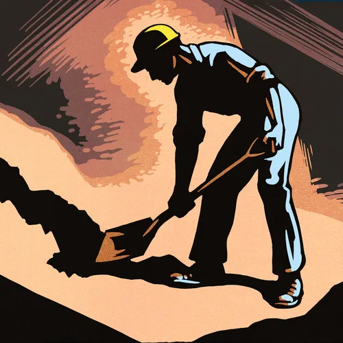 illustration of a man digging