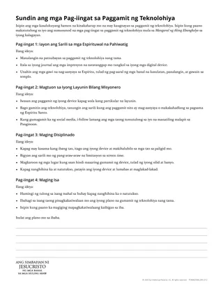 Sundin ang mga Pag-iingat sa Paggamit ng Teknolohiya