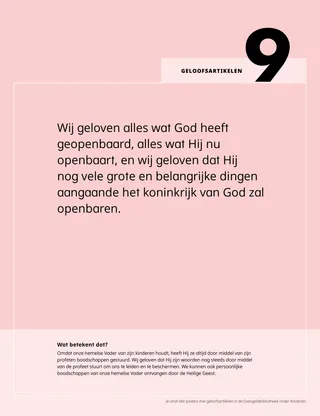 Poster (pdf) van het negende geloofsartikel met uitleg