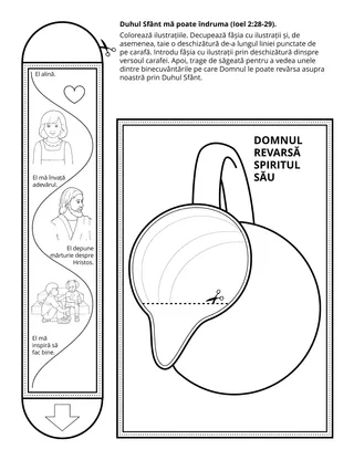 Pagină cu activități pentru Societatea Primară – Duhul Sfânt mă poate îndruma.