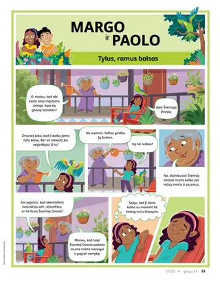 Komiksų stiliaus istorijos puslapis PDF formatu