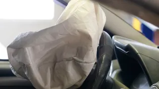 Airbag exploded at a car accident