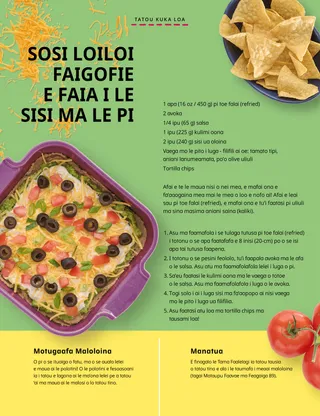 Itulau PDF o se pesini o tortilla chips, o se apa o se sosi loiloi faia mai le pi, ma tamato