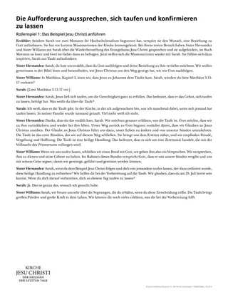 Die Aufforderung aussprechen, sich taufen und konfirmieren zu lassen
