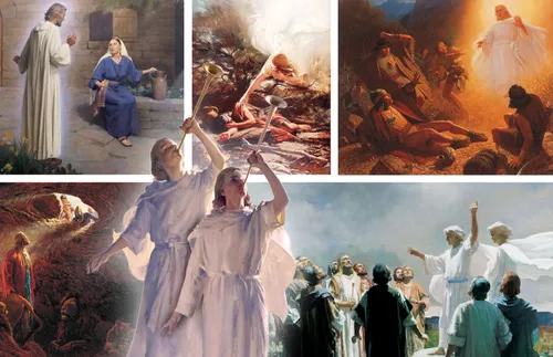 various scripture scenes involving angels