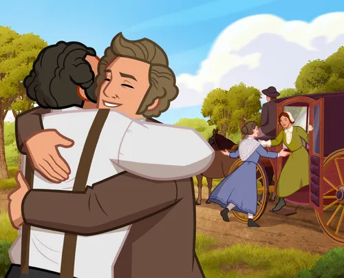 Parley greeting friends from Canada.