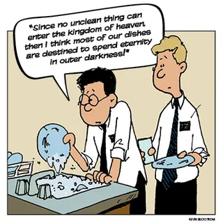 two missionaries washing dishes