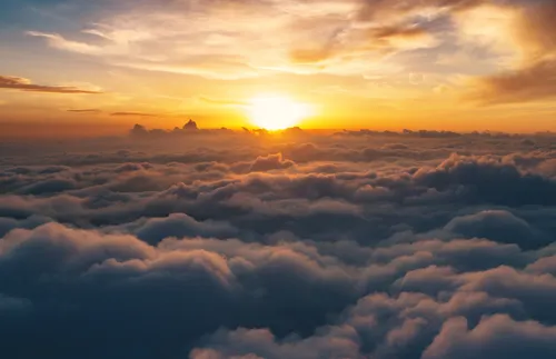 sunset above clouds