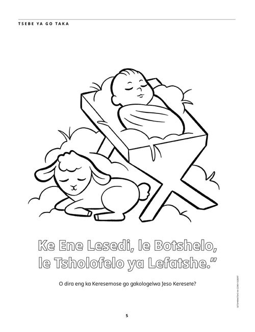 Tsebe ya go taka PDF ya losea Jeso mo bojelong le kwana