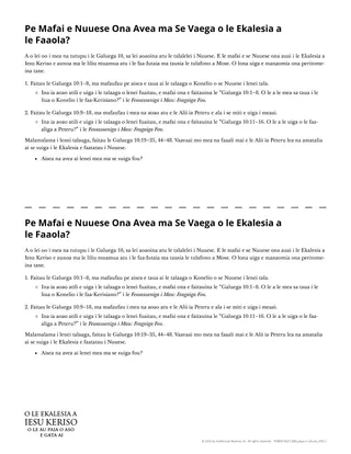 Pepa e tufa atu: Pe Mafai e Nuuese Ona Avea ma Se Vaega o le Ekalesia a le Faaola?