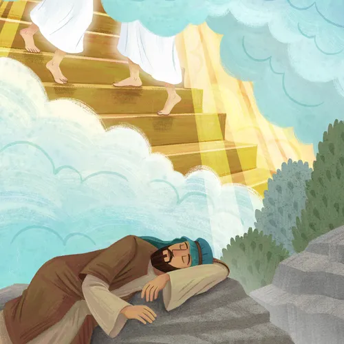 Jacob dreaming of stairs to heaven