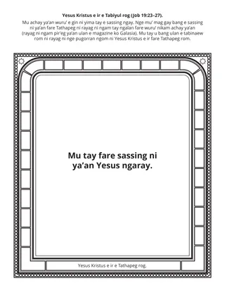 Activity payg ko Primary: Yesus Kristus e ir e Tathapeg rog