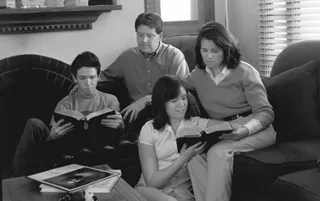 family reading scriptures