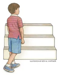 boy and three steps