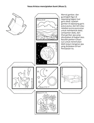 Halaman kegiatan Pratama: Yesus Kristus menciptakan bumi