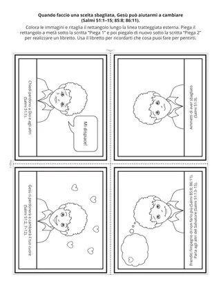 Pagina delle attività della Primaria: Quando faccio una scelta sbagliata, Gesù può aiutarmi a cambiare