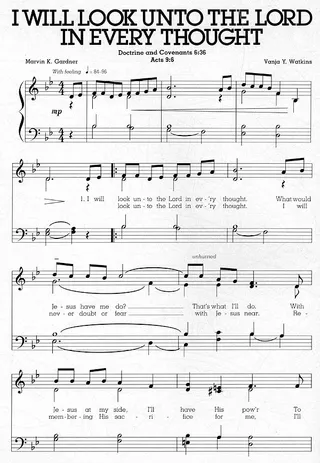 Music, I Will Look unto the Lord in Every Thought