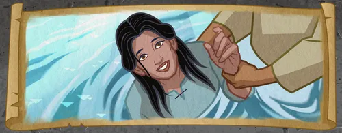 A woman being baptized.