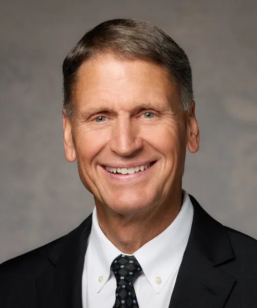 Elder Carl B. Cook takes an official portrait as a general authority seventy on November 4, 2025.