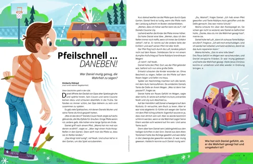 PDF: Geschichte von einem Jungen, der mit einem Dartpfeil auf ein Auto schießt; später redet derselbe Junge mit seiner Mutter auf einer Autofahrt