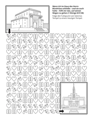 Seite mit der Aktivität für PV-Kinder: Im Haus des Herrn Bündnisse zu schließen hilft mir, auf seinen Wegen zu gehen