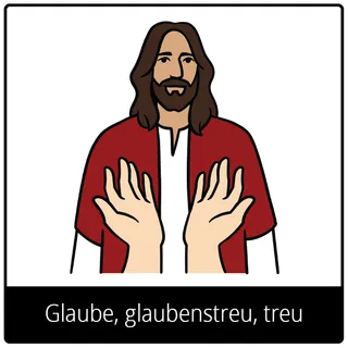 Symbol für Evangeliumsbegriff: Glaube, glaubenstreu, treu