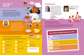 Page PDF with illustration of girl making jambalaya
