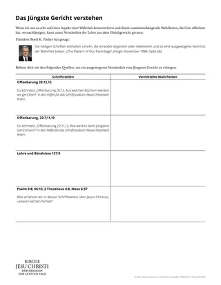 Arbeitsblatt: „Das Jüngste Gericht verstehen“