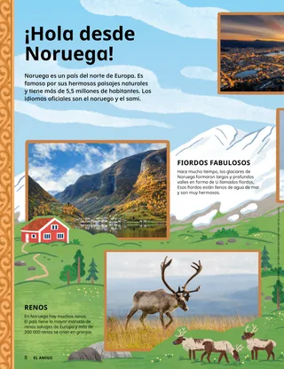 Página en PDF 1, con fotos e ilustraciones de Noruega