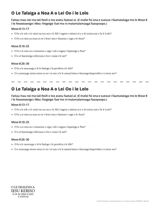 Pepa e tufa atu O Le Talaiga a Noa a o lei oo i le Lolo