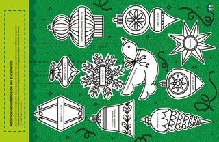 Página en PDF de adornos navideños para recortar y colorear
