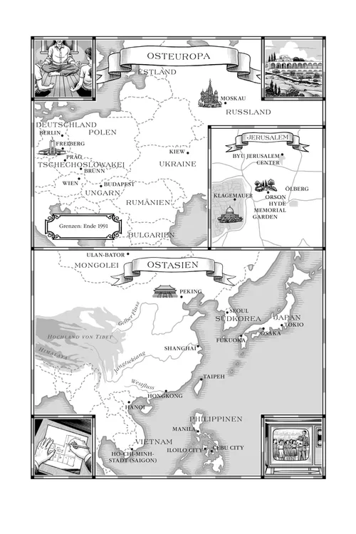 Karte von Osteuropa und Asien