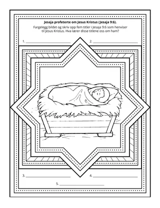 Aktivitetsside for Primær: Jesaja profeterte om Jesus Kristus