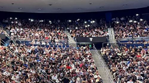 Students helping others find seats