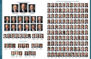 Kaavio, jossa näkyvät kirkon johtohenkilöt.