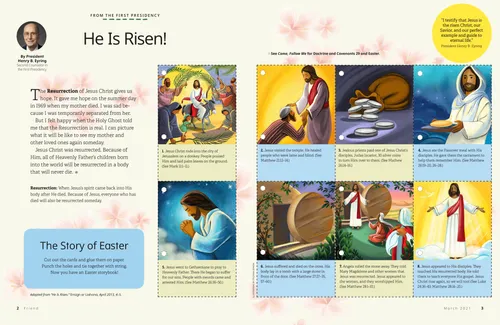 Activity page PDF with cards to cut out with illustrations of the events leading up to the Atonement and Resurrection of Jesus Christ