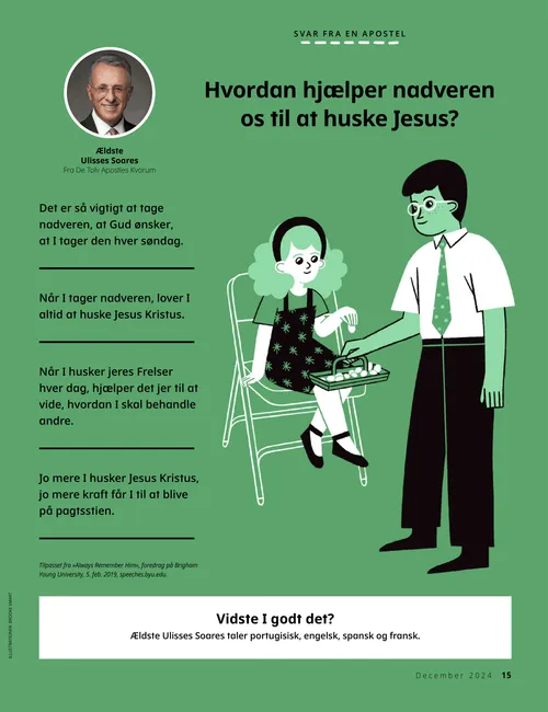 PDF-side af en diakon, der omdeler nadveren til en pige