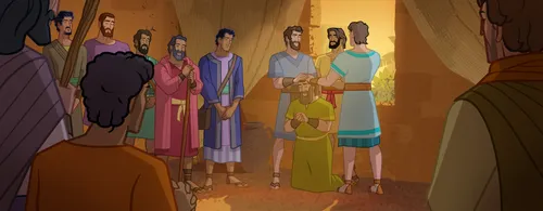 The Apostles ordain Matthias.