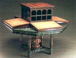 A four-sided desk