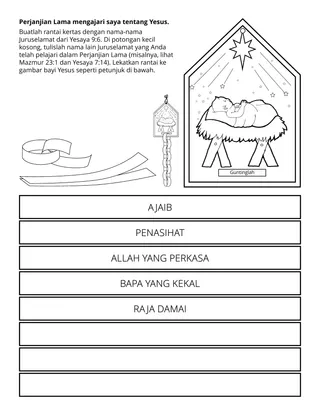 Halaman kegiatan Pratama: Perjanjian Lama mengajari saya tentang Yesus