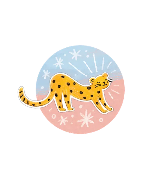 Illustration of a cheetah sticker