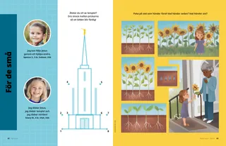 pdf-sida med en prick-till-prick-aktivitet om templet och bilder av en solros som växer i olika stadier