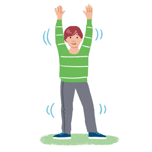 young man with arms in the air