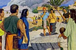 Nephites at the temple in Bountiful