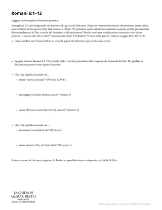 Scheda: Romani 6:1–12